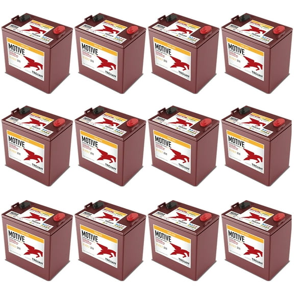 12 Pack of Trojan T875-AES 8V Superior Deep Cycling VRLA AGM Batteries