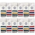 thumbnail image 1 of 12 Pack of Yacht & Smith 26 Inch Wholesale Women's Tube Socks, Women's Cotton Referee Sport Socks Size 9-11 (White W/Stripes, 12), 1 of 7