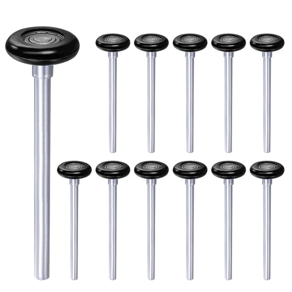 12 Packs 1.8" Nylon Garage Door Rollers for 2" Track, 7" Stem Garage Door Wheels, 6200zz Bearing 8 Balls, Black