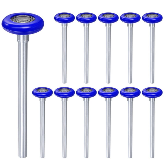 12 Packs 1.8" Nylon Garage Door Rollers for 2" Track, 7" Stem Garage Door Wheels, 6200zz Bearing 8 Balls, Blue