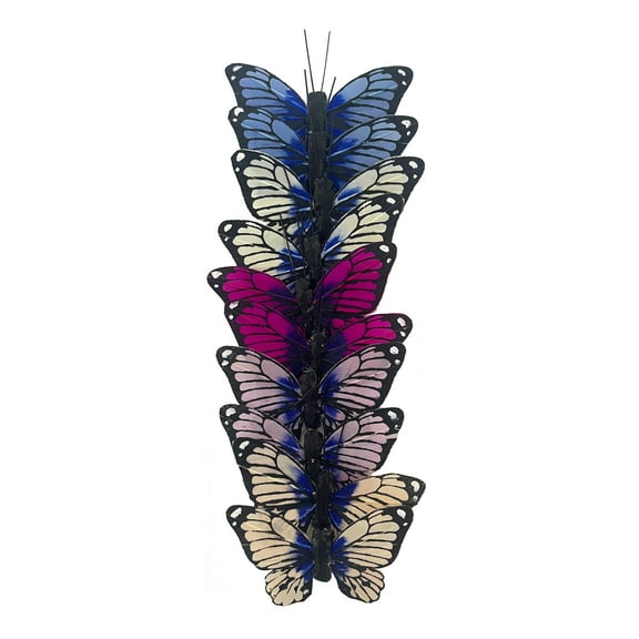 12 Packs: 10 ct. (120 total) 2.5" Blue & Purple Feather Butterflies by Ashland