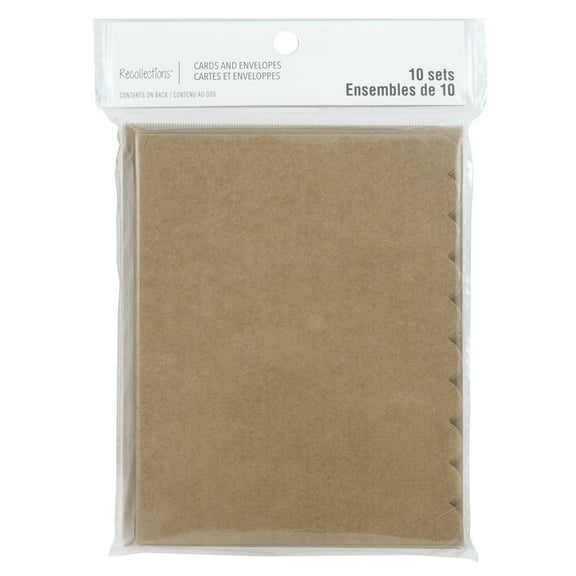 Recollections 4.25" x 5.5" Kraft Scalloped Folded Cards & Envelopes, 12 Packs: 10 ct. (120 total)