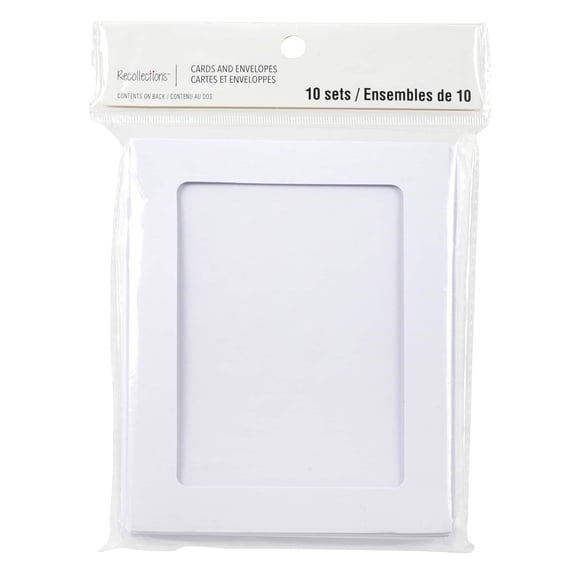 Recollections 4.25" x 5.5" White Frame Cards & Envelopes, 12 Packs: 10 ct. (120 total)