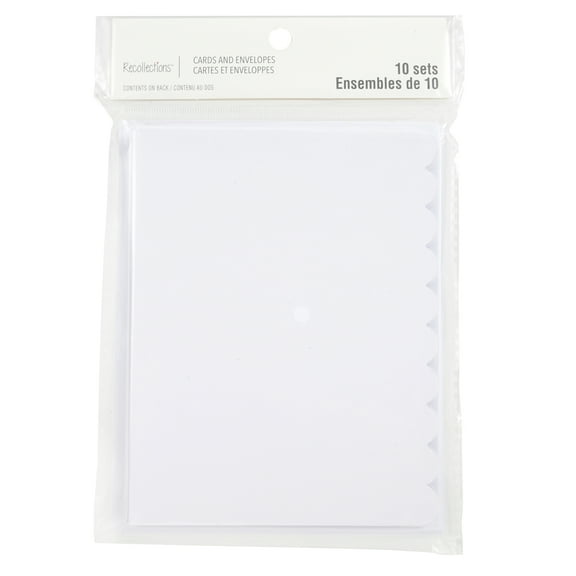Recollections 4.25" x 5.5" White Scalloped Cards & Envelopes, 12 Packs: 10 ct. (120 total)