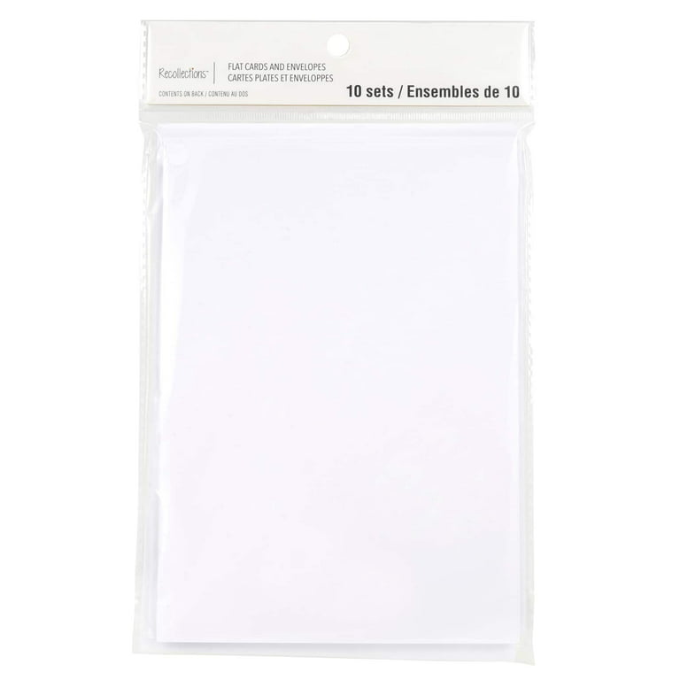 12 Packs: 10 ct. (120 total) 5 x 7 White Flat Cards & Envelopes by  Recollections™