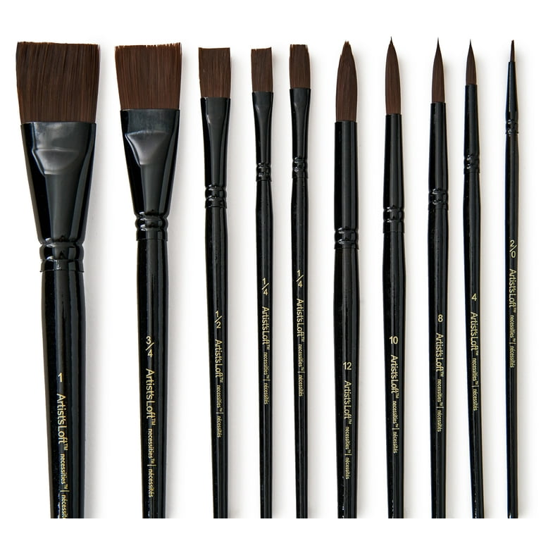 12 Packs: 10 ct. (120 total) Necessities™ Brown Synthetic Watercolor Brush  Set by Artist's Loft™