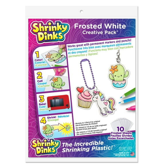 Shrinky Dinks Frosted White Creative Pack, 12 Packs: 10 ct. (120 total)