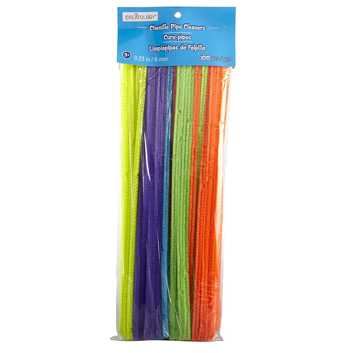 Pack of 10000 Fuzzy Bump Chenille Stems Pipe Cleaners, 100 Pack-Each Pack  Contains 100pcs (Blue)