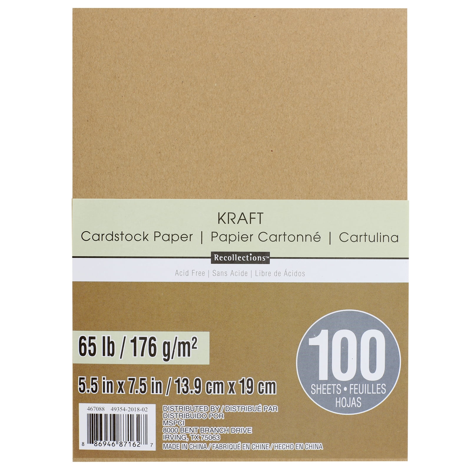 Recollections Kraft 5.5" x 7.5" Cardstock Paper, 12 Packs: 100 ct. (1200 total)