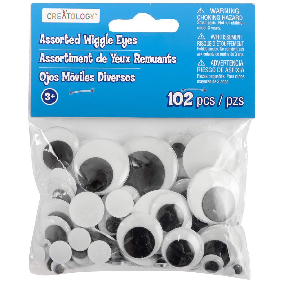12 Packs 102 ct. (1,224 total) Assorted Wiggle Eyes by Creatology