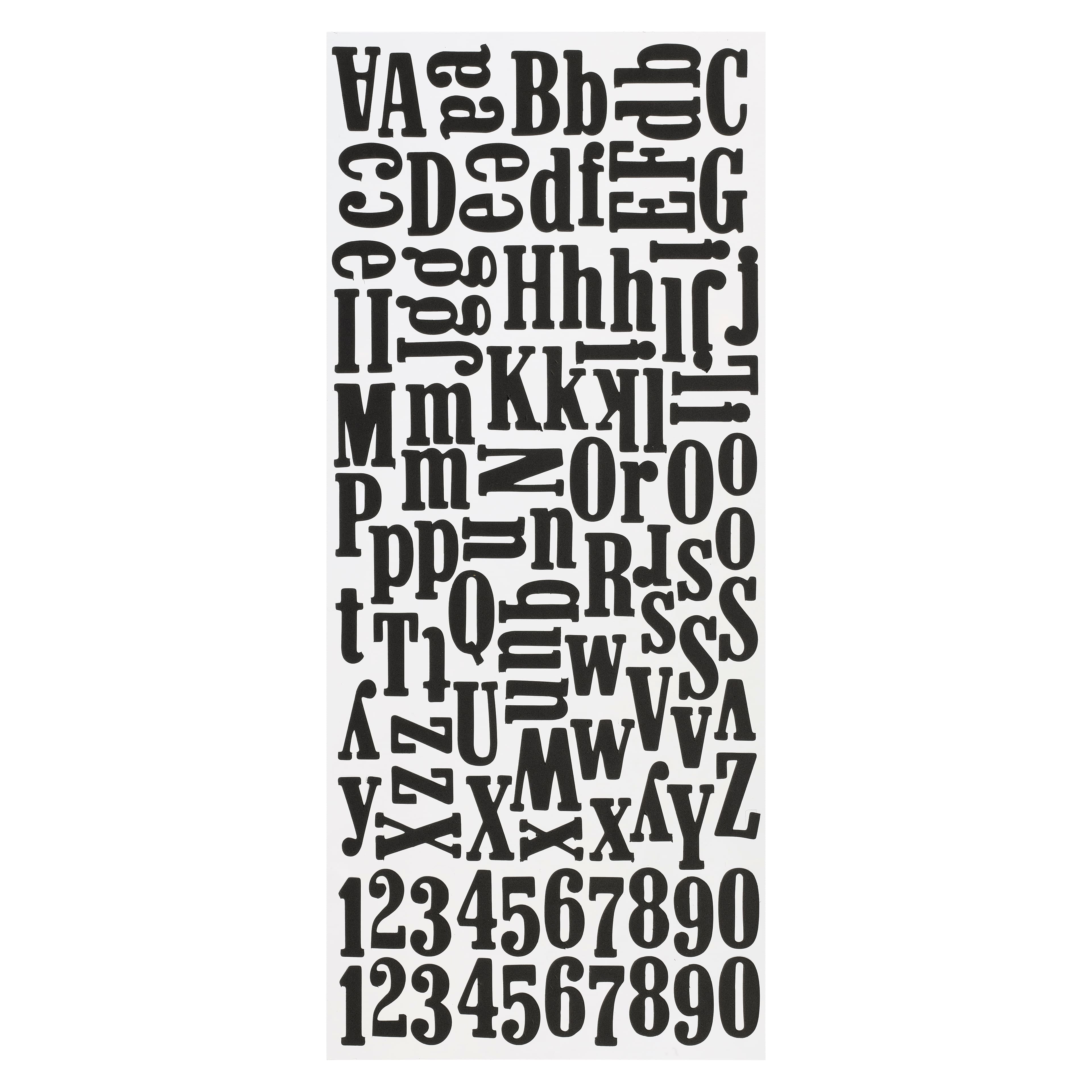 12 Sheets Large Letter Stickers, 200 Alphabet Stickers,2.5 inch Vinyl Self-Adhesive Sticker Letters, Black Alphabets ABC Stickers,for Sign,Notebook