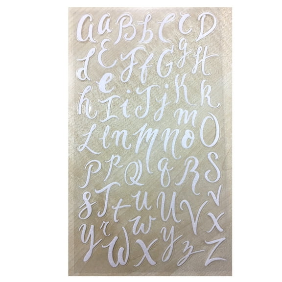 Recollections White Glitter Script Alphabet Stickers, 12 Packs: 104 ct. (1,248 total)