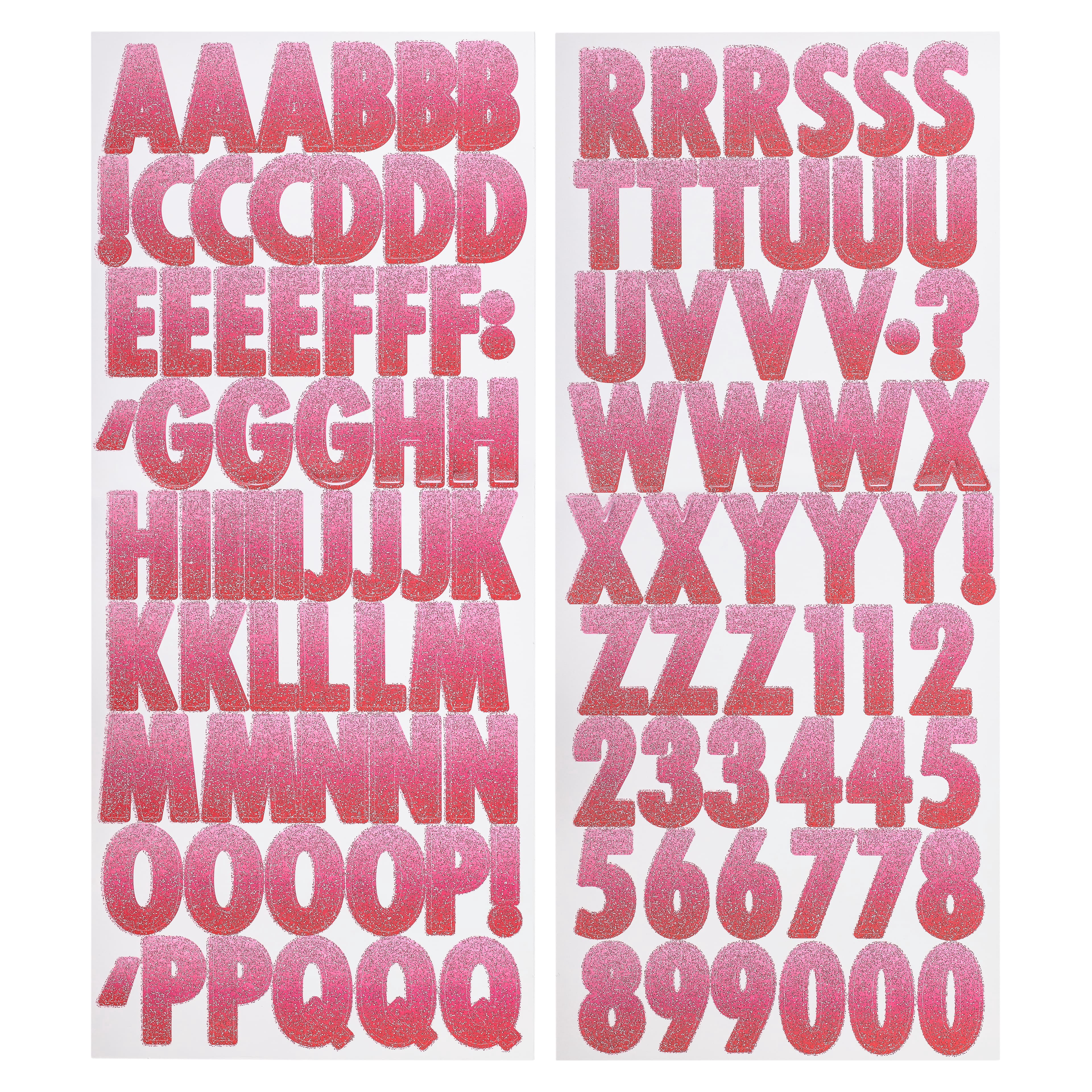 Recollections Glitter Pink Ombre Alphabet Stickers, 12 Packs: 112 ct. (1,344 total)
