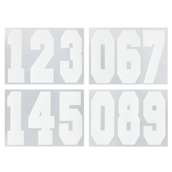 12 Packs: 12 ct. (144 total) 8" Iron-On White Numbers by Imagin8