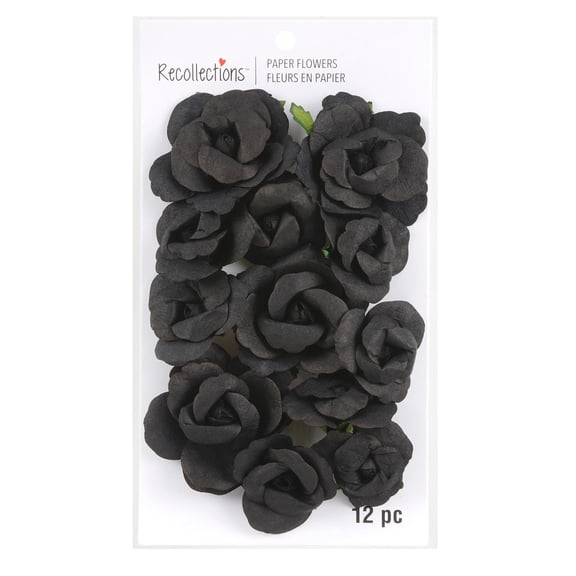Recollections Black Paper Roses, 12 Packs: 12 ct. (144 total)