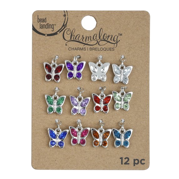 Bead Landing Charmalong Rhodium Butterfly Charms, 12 Packs: 12 ct. (144 total)