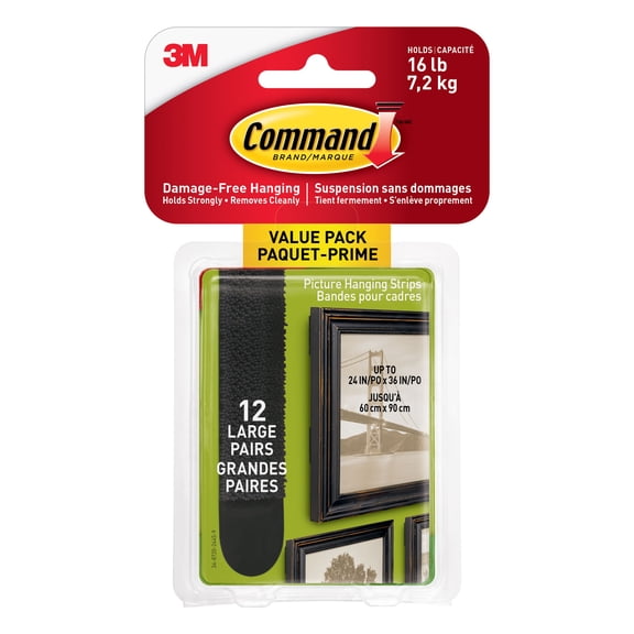 Command Black Large Picture Hanging Strips, 12 Packs: 12 ct. (144 total)