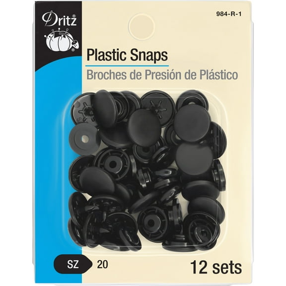 12 Packs: 12 ct. (144 total) Dritz Black Plastic Snap Sets