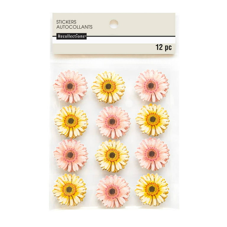 12 Packs: 12 ct. (144 total) Gerbera Daisy Stickers by Recollections™ 