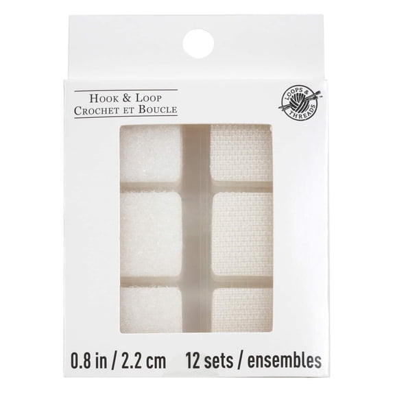 12 Packs: 12 ct. (144 total) Hook & Loop Square Sets by Loops & Threads