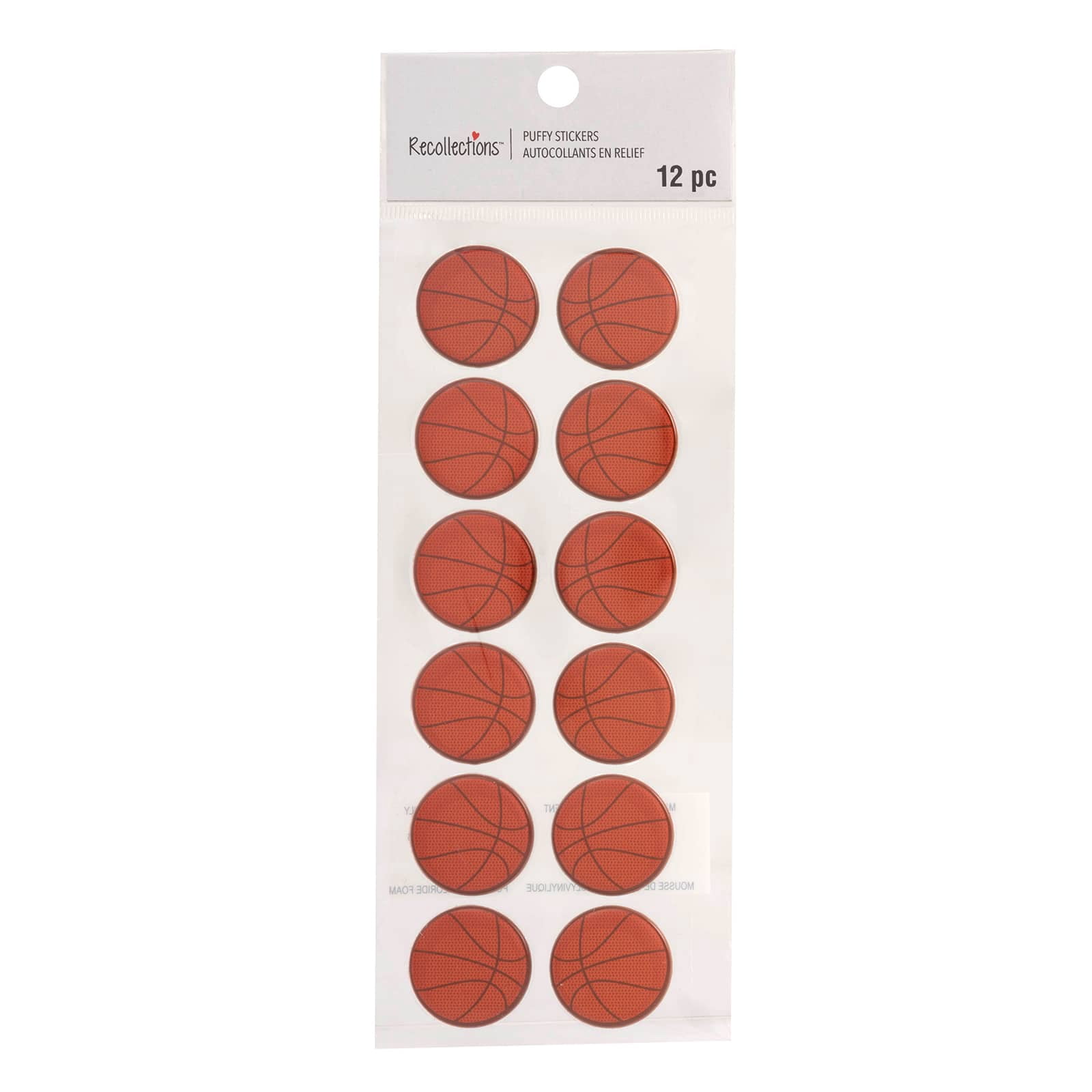 Recollections Mini Basketball Stickers, 12 Packs: 12 ct. (144 total)