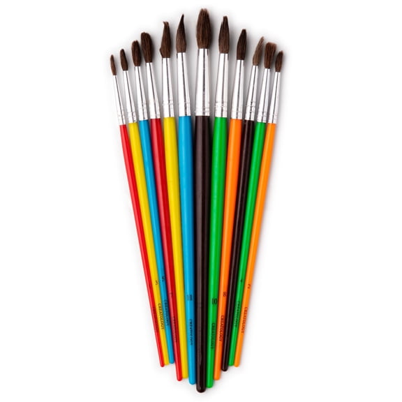 12 Packs: 12 ct. (144 total) Natural Bristle Paintbrushes by Creatology