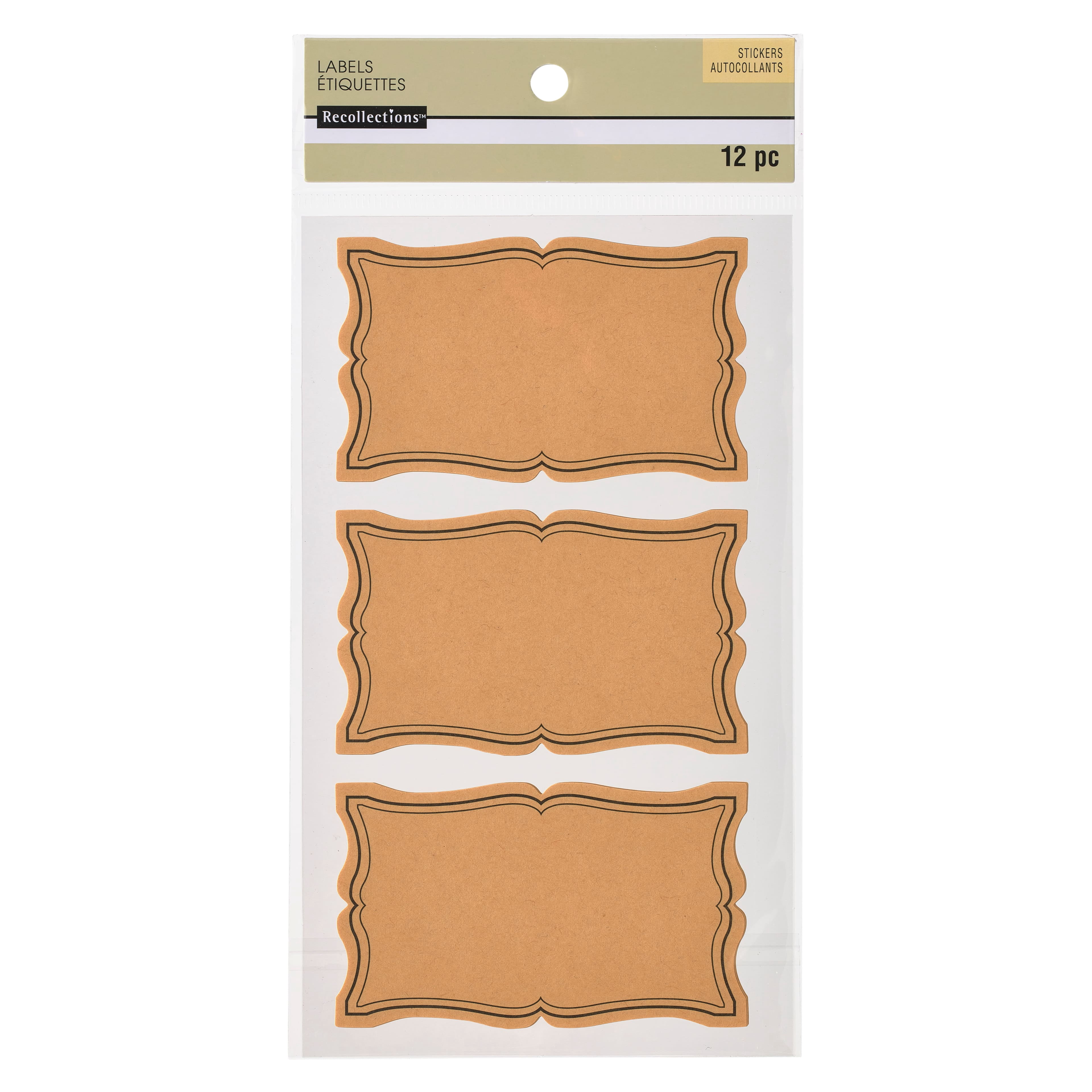 Paper Label Raegan Recollections Rectangular Kraft Paper Labels, 12 Packs: 12 ct. (144 ...