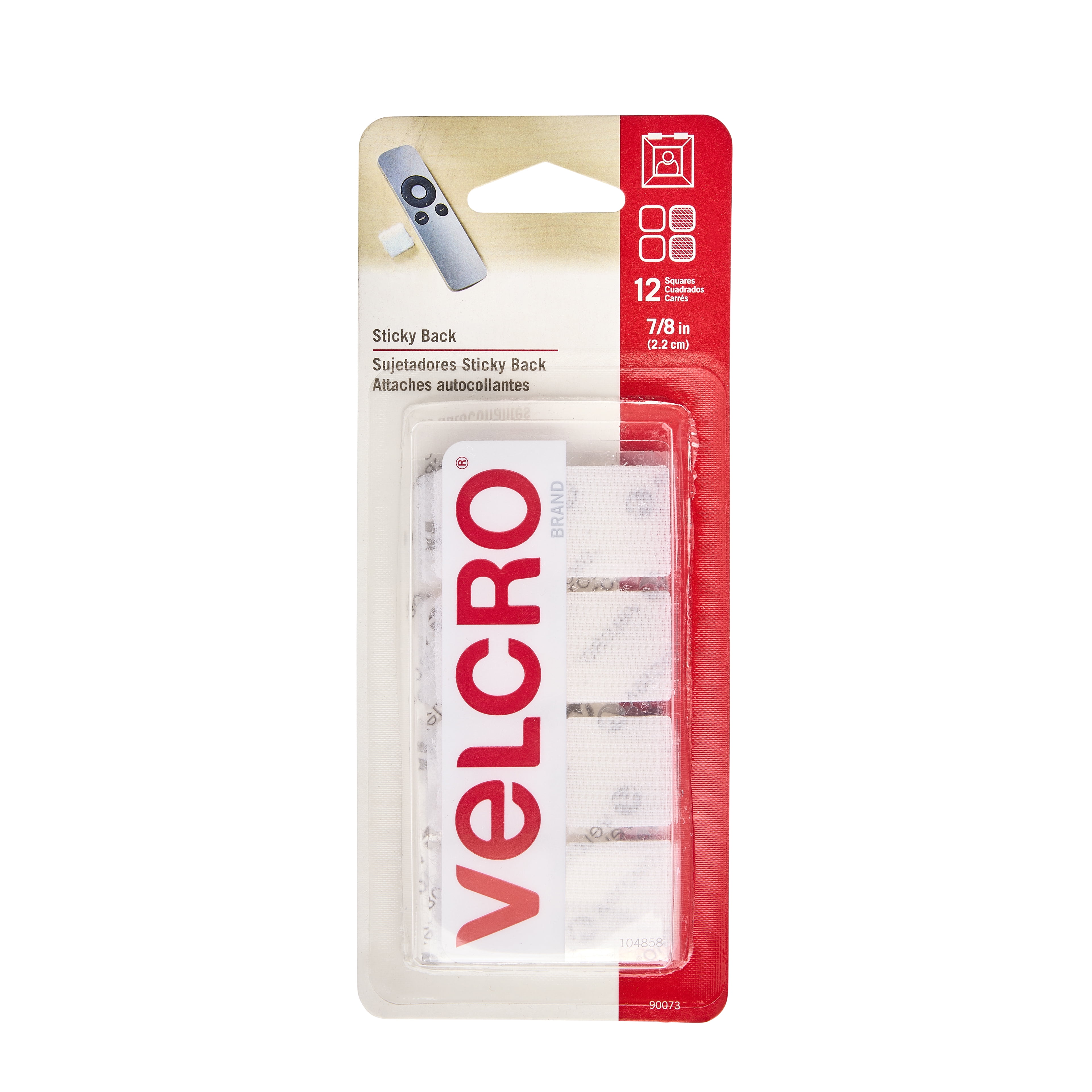 VELCRO Brand Sticky Back White Squares, 12 Packs: 12 ct. (144 total)