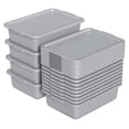 thumbnail image 1 of 12-Packs 13 L Bus Tubs with Lids, Plastic Restaurant Bus Box, Grey, 1 of 7