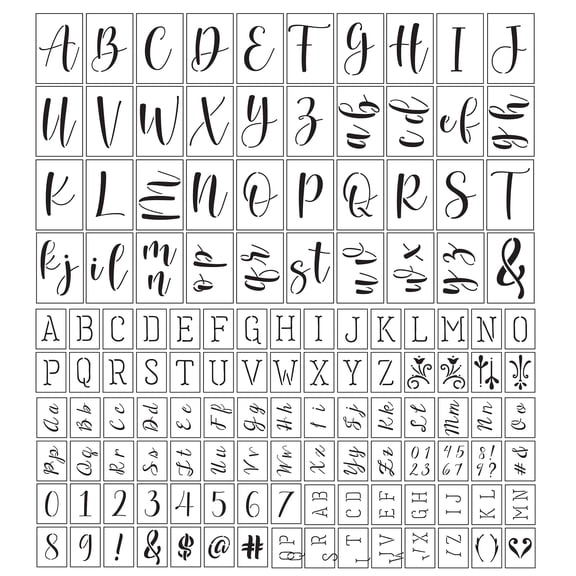 Craft Smart Mixed Font Alphabet Stencils, 12 Packs: 130 ct. (1,560 total)