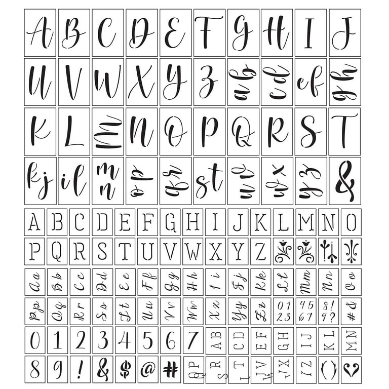 Kristen Font Alphabet Stencil, Letter Stencils