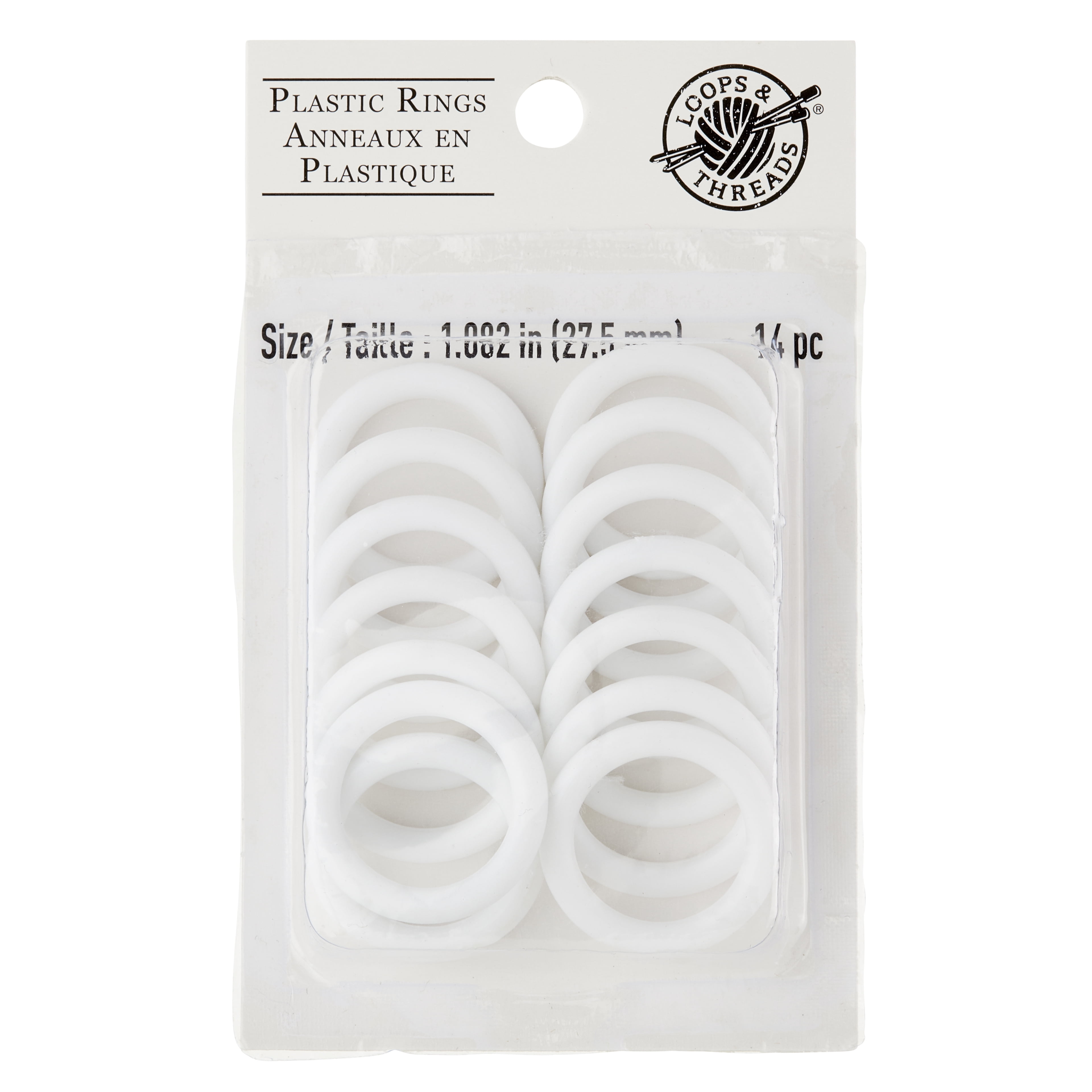 Loop Ring With Thread 12 Packs: 14 ct. (168 total) Plastic Rings by Loops & Threads ...