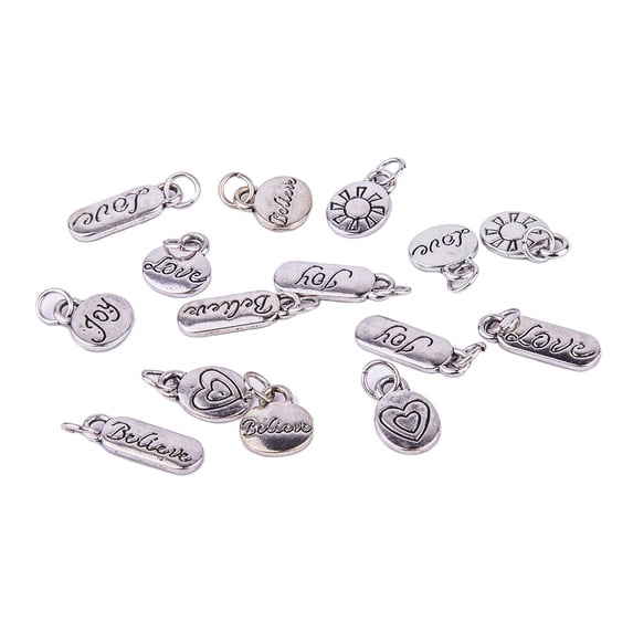 Bead Landing Rhodium-Colored Words Charms, 12 Packs: 15 ct. (180 total)