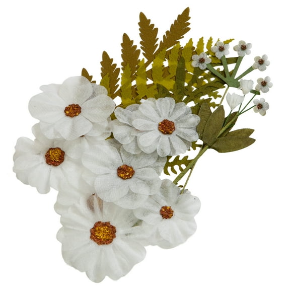 Recollections White Fabric Pressed Flower Embellishments, 12 Packs: 15 ct. (180 total)