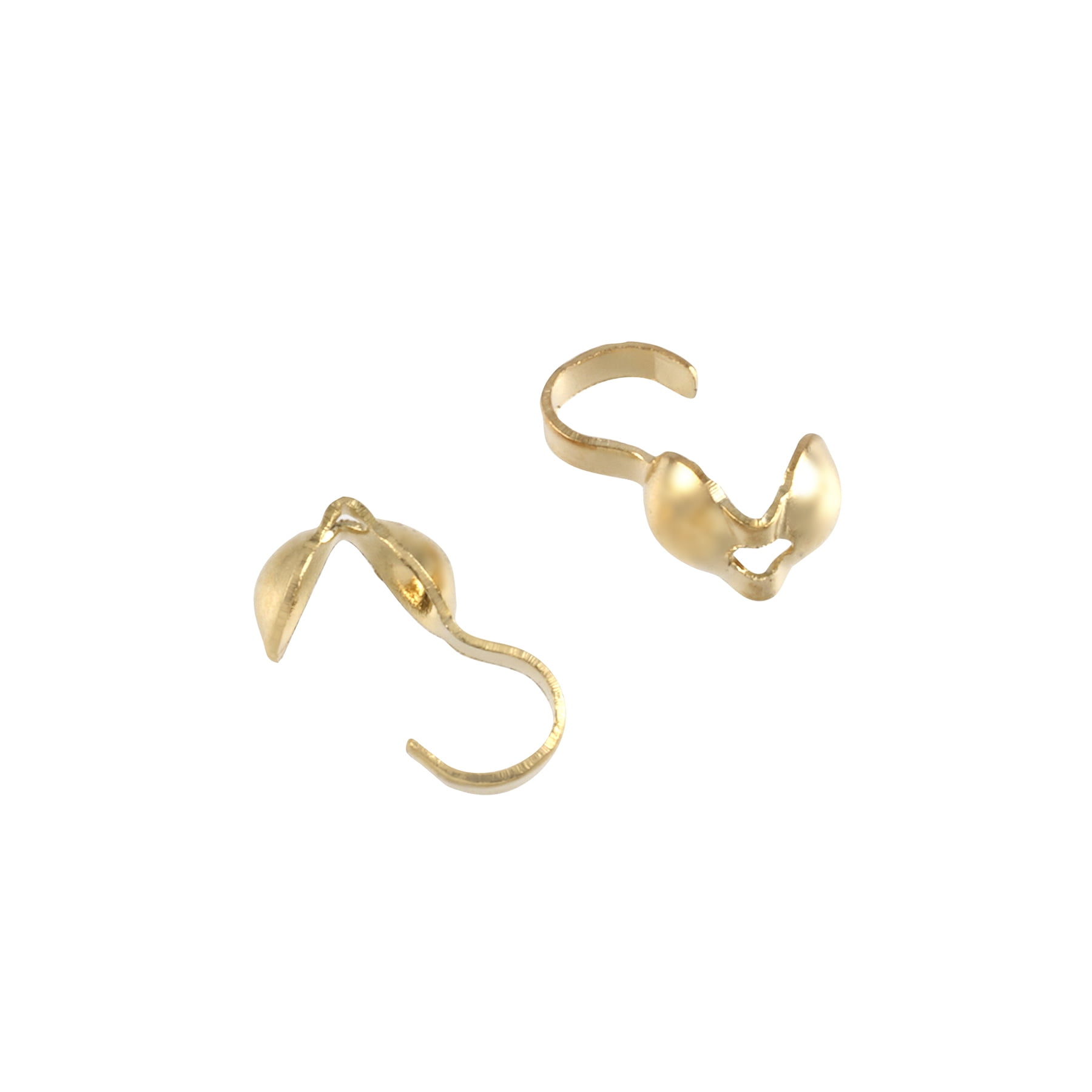 12 Packs: 150 ct. (1,800 total) 4mm Gold Clamshell Crimp Bead Covers by Bead Landing