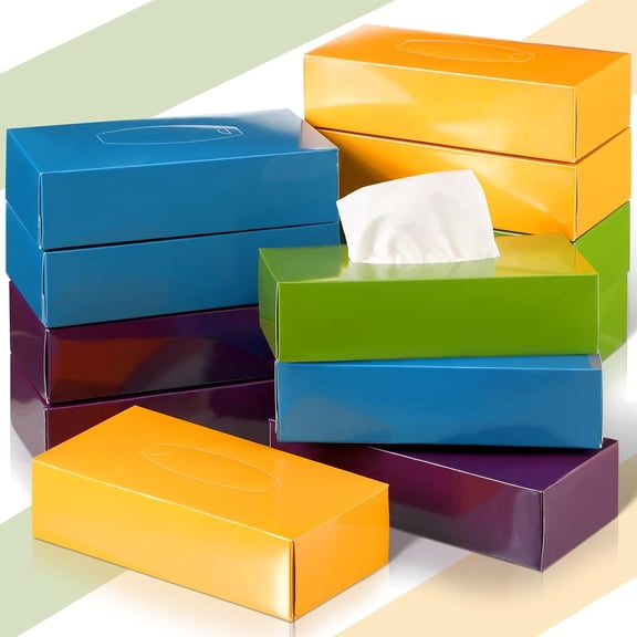 12 Packs 1560 Sheets Soft Facial Tissues Box 2 Ply 130 Sheets Per Box Household Facial Tissues Bulk Fit for Bathroom Kitchen Office Car Home Use(Simple Style)