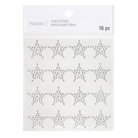 Recollections Clear Star Bling Stickers, 12 Packs: 16 ct. (192 total)