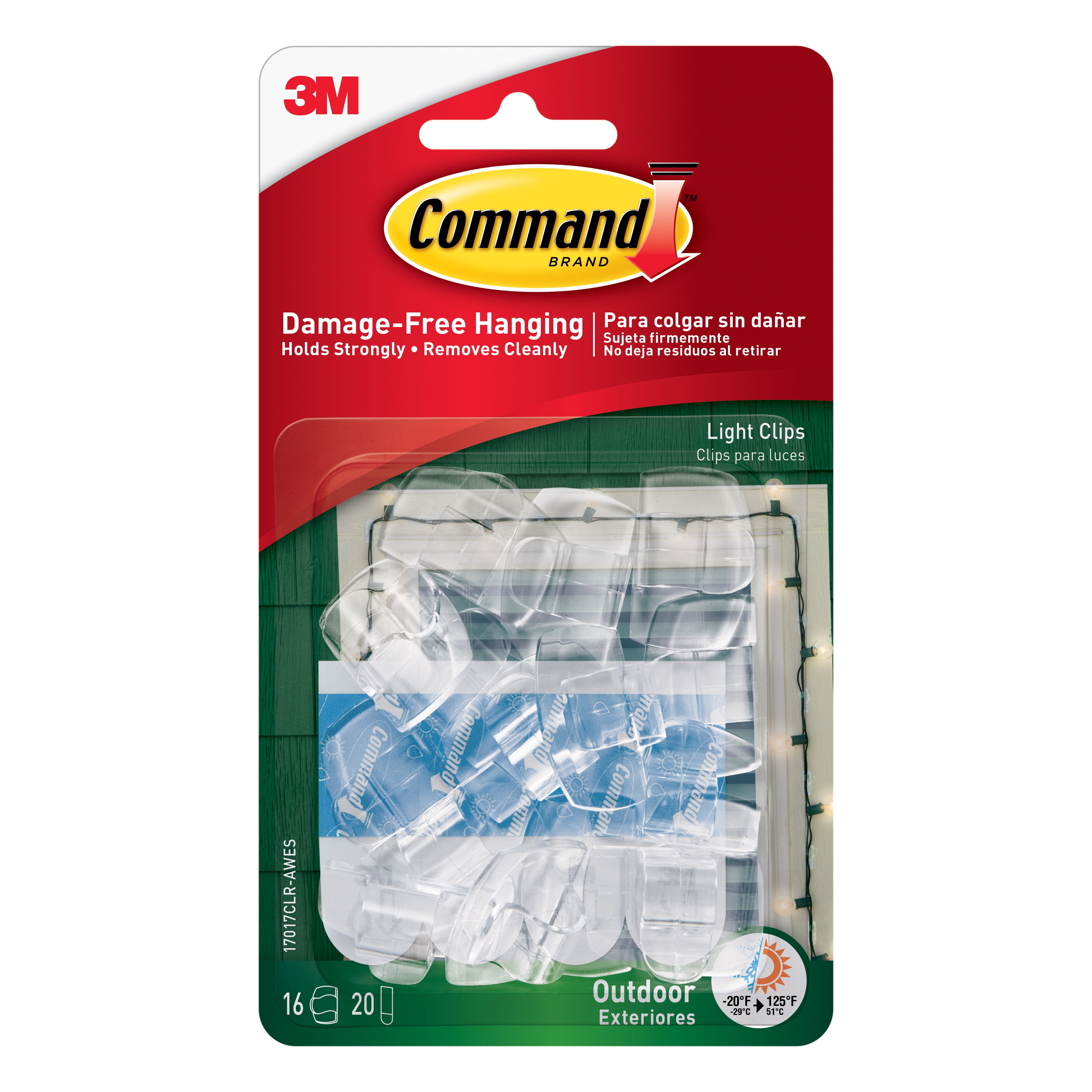 Command Clear Outdoor Light Clips, 12 Packs: 16 ct. (192 total)