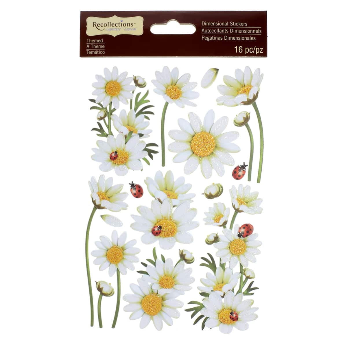 Recollections Daisy Dimensional Stickers, 12 Packs: 16 ct. (192 total)