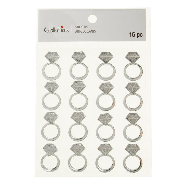 12 Packs: 16 ct. (192 total) Wedding Ring Dimensional Stickers by  Recollections™ Signature™
