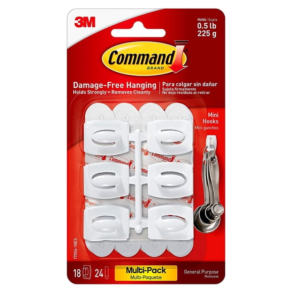 Command White Mini Hooks, 12 Packs: 18 ct. (216 total)