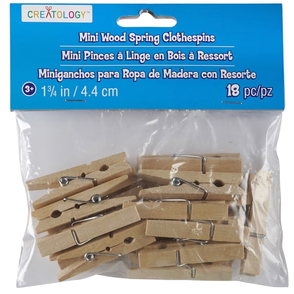 12 Packs: 18 ct. (216 total) Wood Clothespins by Creatology