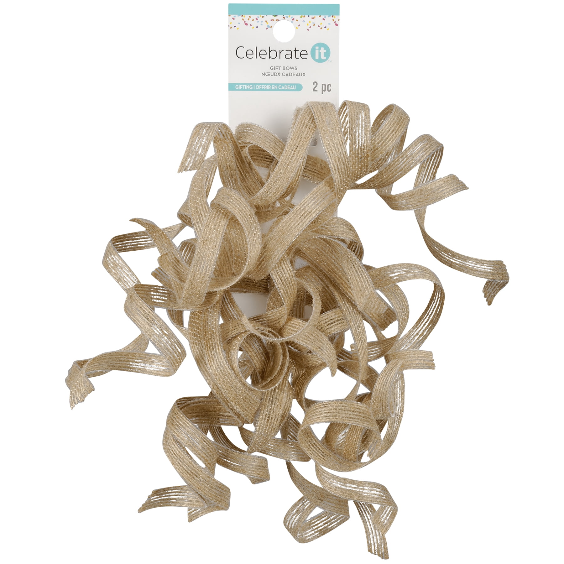Celebrate It 21" Burlap Twisty Bows, 12 Packs: 2 ct. (24 total)