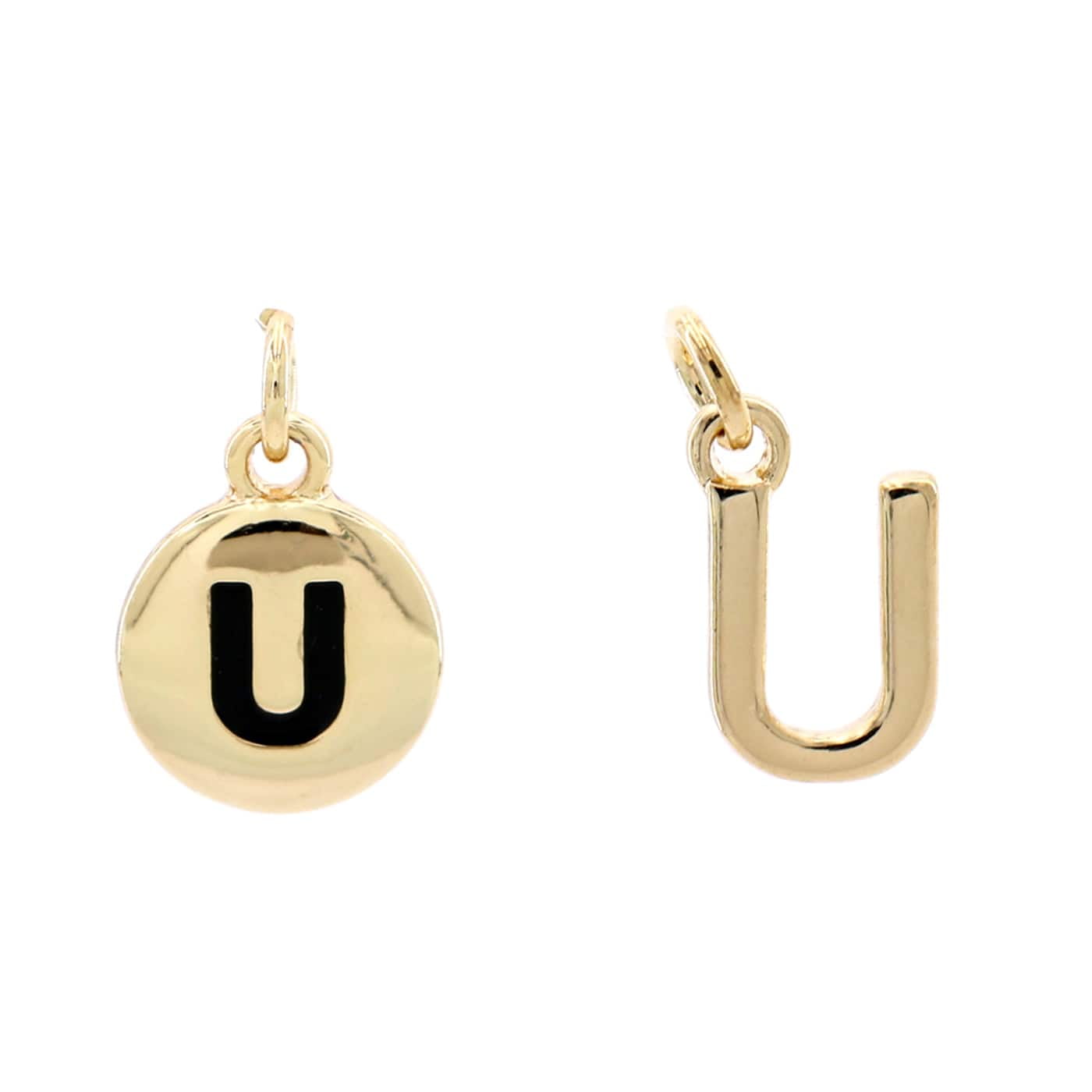 12 Packs 2 ct. 24 total Charmalong 14K Gold Plated Letter