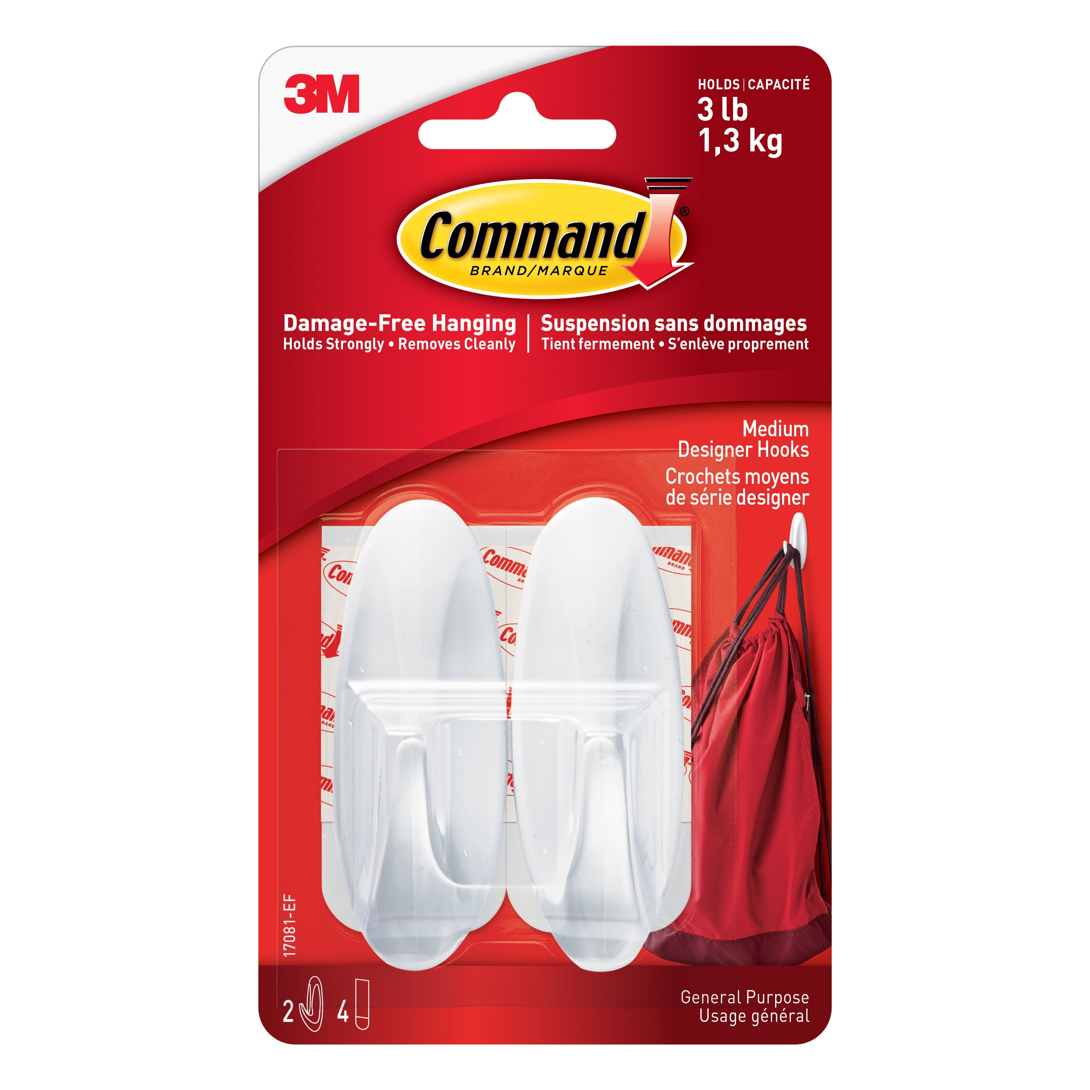 Command Medium White Designer Hooks, 12 Packs: 2 ct. (24 total)