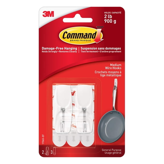 Command Medium Wire Hooks, 12 Packs: 2 ct. (24 total)