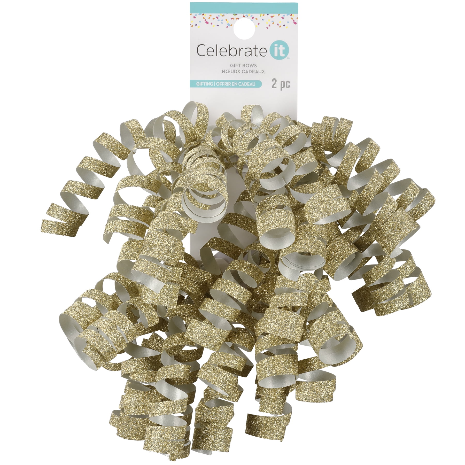 12 Packs: 2 ct. (24 total) Glitter Twisty Bows by Celebrate It