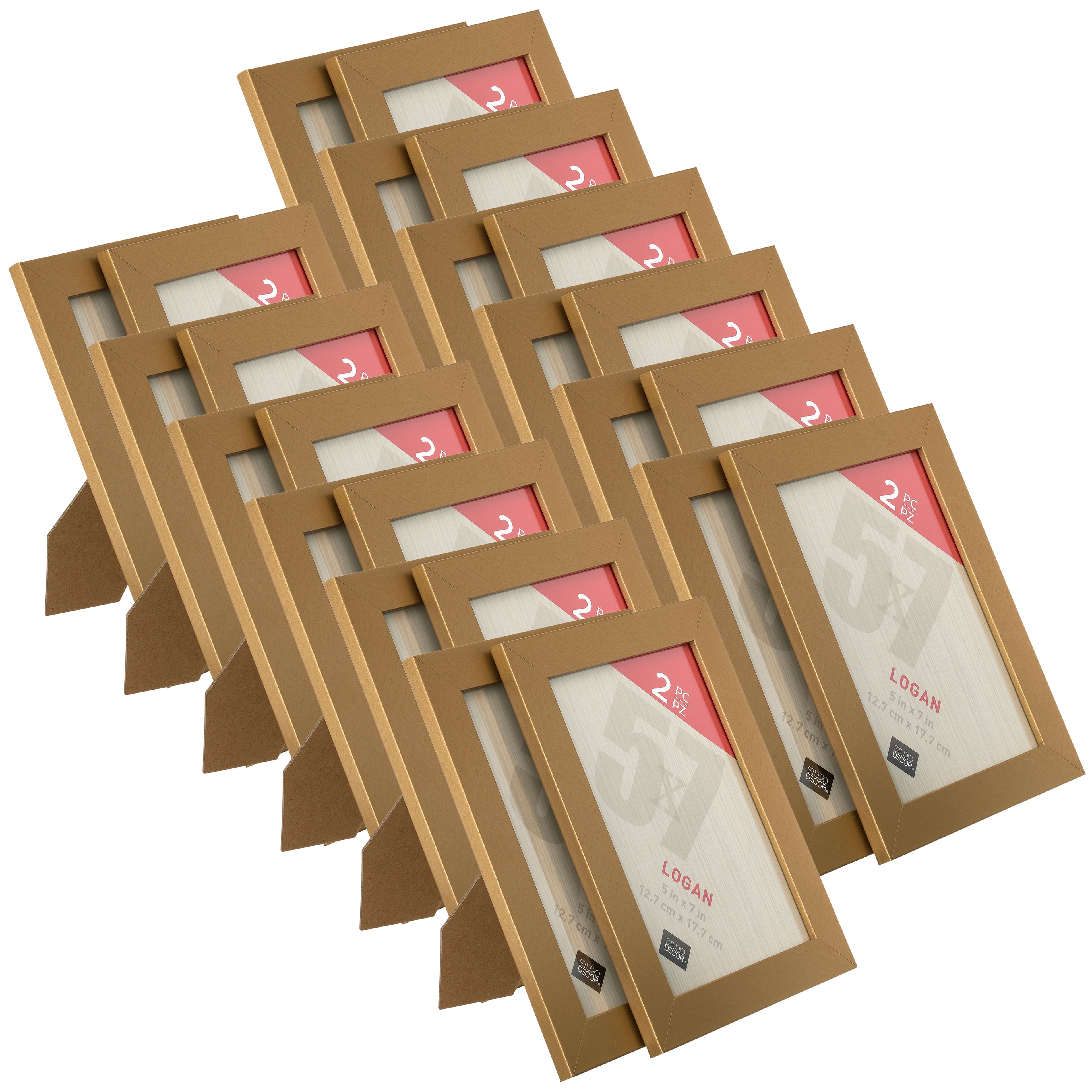 12 Packs 2 ct. (24 total) Gold Tabletop Frames, Logan by Studio Décor