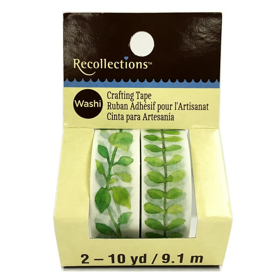Recollections Green Leaf & Vine Print Crafting Washi Tape, 12 Packs: 2 ct. (24 total)