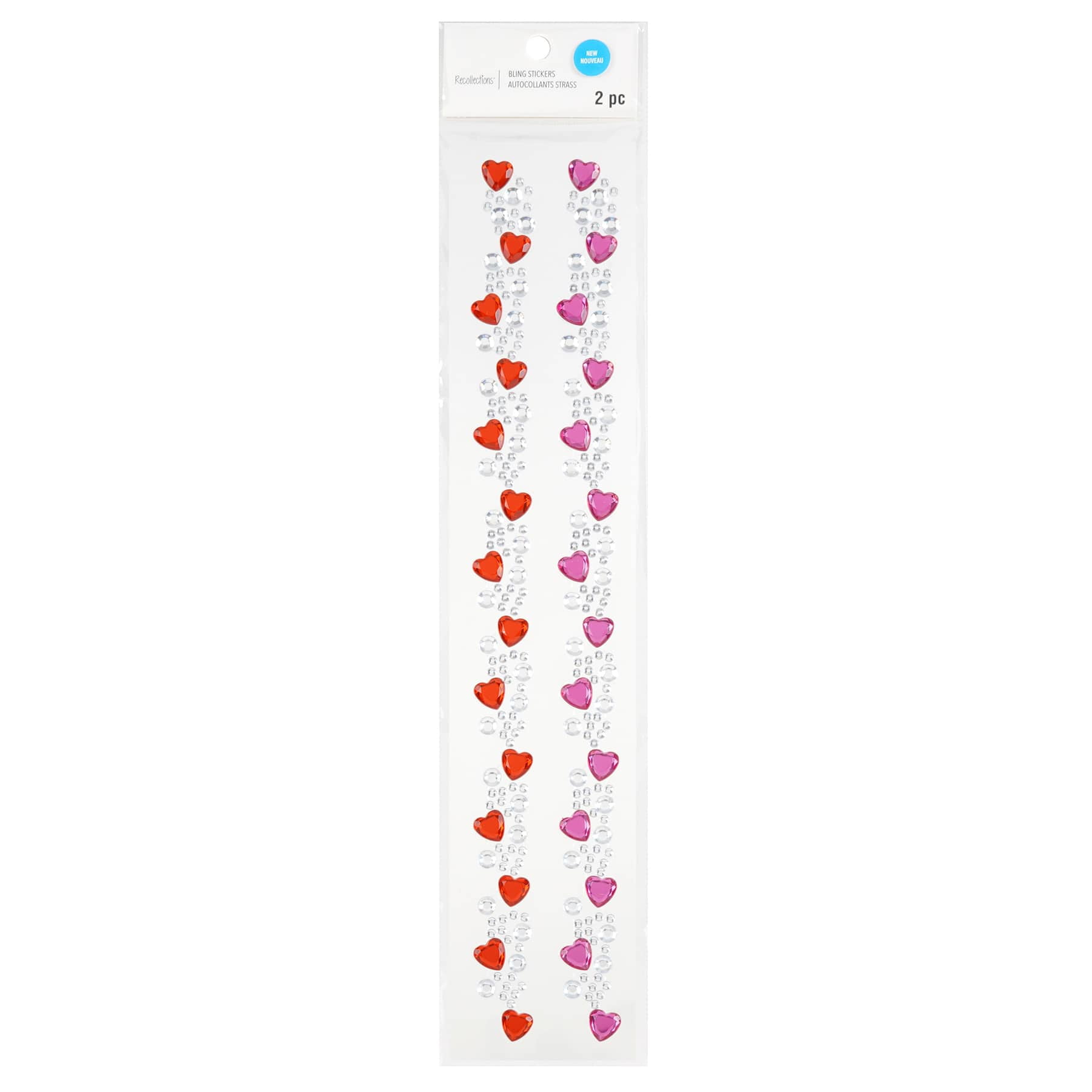 Recollections  Hearts Strip Bling Stickers, 12 Packs: 2 ct. (24 total)